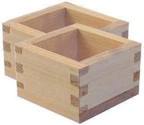 JapanBargain 3323x2, Wooden Sake Cups Masu Japanese Hinoki Wood Saki Cup Box Made in Japan, Plain, 2 ounce, Set of 2