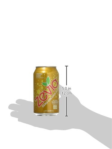 Zevia Zero Sugar Soda, Cream Soda, 12 oz Cans (24-Pack) ??Naturally Sweetened, Non-GMO Project Verified, Gluten-Free, Vegan