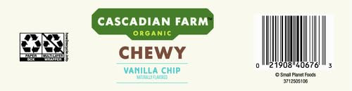 Cascadian Farm Organic Vanilla Chip Chewy Granola Bars, 6 Bars, 7.4 oz. (Pack of 4)