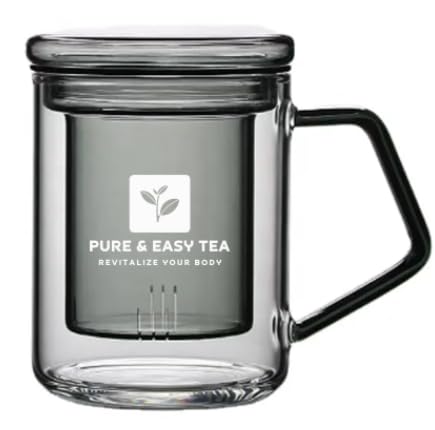 Pure And Easy Tea, Premium Tea Sampler Gift Box & Tea Infuser Brewing Mug, Tea Lovers Dream, 30 Count Tea Collection Makes 60 Cups