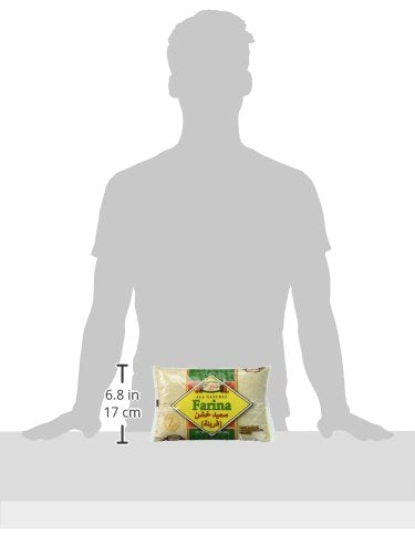 Ziyad Premium Quality Farina ??Finely Ground, Smooth Wheat Cereal ??High Fiber, No Cholesterol/Salt ??Vitamin-Enriched, Vegan ??Quick 30 Min Prep ??Versatile for Sweet & Savory Dishes,32oz