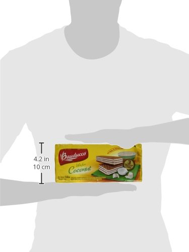 Bauducco Wafer Cookies, Coconut, 5.0 oz (Pack of 2) - Crispy Triple-Layered Wafers with Rich Coconut Cream Filling - Indulgent Sweet Dessert - No Artificial Flavors - Italian-style snack.
