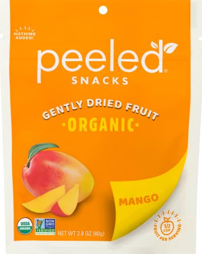 Peeled Snacks Organic Dried Fruit ??Healthy, Vegan Snacks for On-the-Go Lunch and More Mango 2.8 Oz (Pack of 1)