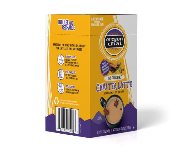 Oregon Chai Original Dry Chai Latte Mix, 8 Count (Pack of 4)