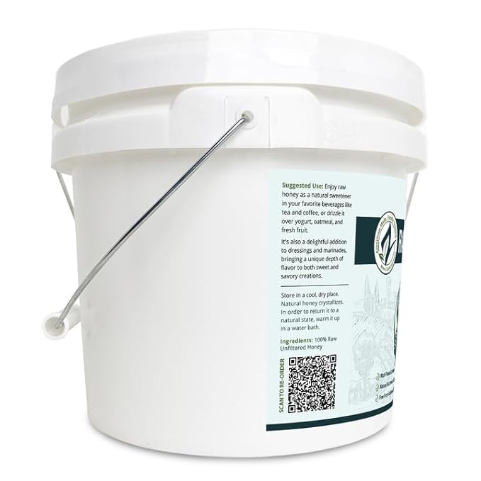Zatural Honey Raw Fresh Air Idaho Grade A Light Amber Honey ~1 Gallon (12 Pound)