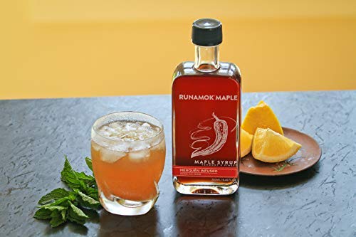 Runamok Maple Hot + Spicy Infused Maple Syrup - Authentic & Real Vermont Maple Syrup | Smoked Chili Pepper Infused | Great Spice For Any Meal, Vinaigrettes, Chicken & Waffles | 8.45 Fl Oz (250mL)