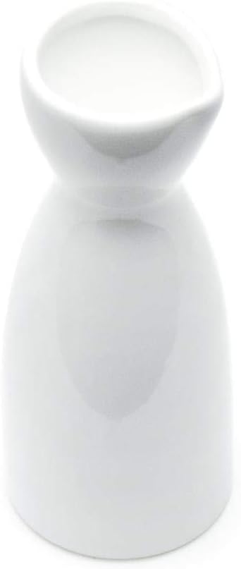 JapanBargain, Porcelain Sake Carafe Sake Bottle for Cold Sake and Hot Sake Microwave Safe (6, 4 oz - White)