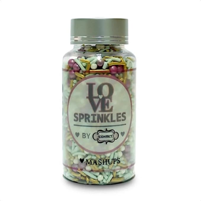 Confect Edible Sprinkles Mix ??Gold, Mint, Pink & Pearl Sugar Confetti for Cake Decorating ??Colorful Baking Topping for Cupcakes, Cookies, and Desserts | Vegan, Gluten-Free, Soy-Free, Dairy-Free, Palm Oil-Free ??4.2 Oz
