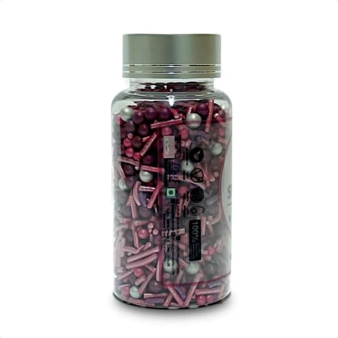 Confect Cake Decorating Sprinkles Mix ??Pink & Purple Jimmies with Pearl Sugar Balls ??Edible Cupcake & Cookie Topping for Baking, Party & Holiday Treats | Vegan, Gluten-Free, Soy-Free, Dairy-Free, Palm Oil-Free- 4.2 Oz