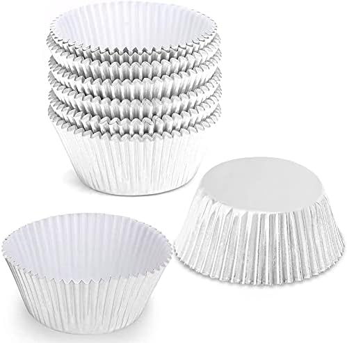 Gifbera Silver Foil Muffin Cupcake Liners/Baking Cups Standard Size, 100-Count
