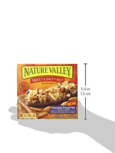 Nature Valley Granola Bars, Sweet and Salty Nut, Chocolate Pretzel Nut, 6 Bars, 7.4 oz (Pack of 12)