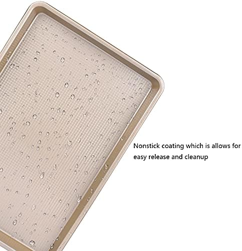Kitcom Nonstick Large Baking Cookie Sheet, Heavy Duty Carbon Steel Baking Pan for Oven, 17.7 Inch x 12.8 Inch, Champagne Gold
