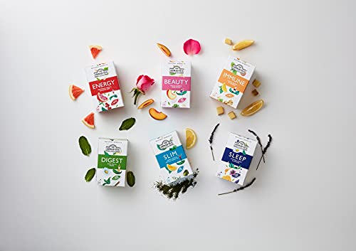 Ahmad Tea Green Tea, Lemon, Mate, & Matcha 'Slim' Natural Benefits Teabags, 20 ct (Pack of 1) - Caffeinated & Sugar-Free
