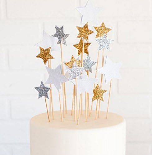 48 Pieces Little Star Toppers,Baby Shower Decor and Cupcake Party Picks