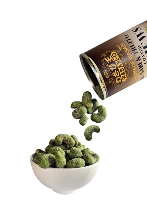WASABI-O Real Wasabi and Truffle Coated Cashews - Gourmet Snack 6.7oz