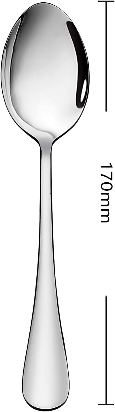 Stainless Steel Teaspoon Set, 8 Pieces, 6.7 Inches, Mirror Finish, Dishwasher Safe