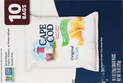 Cape Cod Potato Chips Original Less Fat, 1 Oz, 10 Ct (Pack of 2)