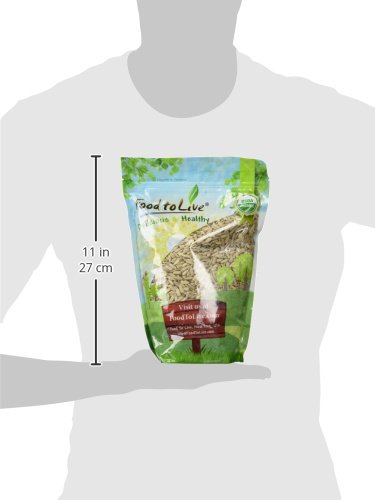Food to Live Sunflower Seeds, 2 Pounds – Non-GMO Verified, Kernels, No Shell, Kosher, Raw, Vegan, Sirtfood, Bulk
