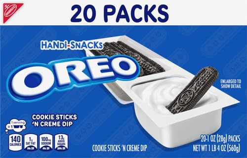 Handi-Snacks OREO Cookie Sticks 'N Creme Dip Snack Packs, 20 Snack Packs (Pack of 2)