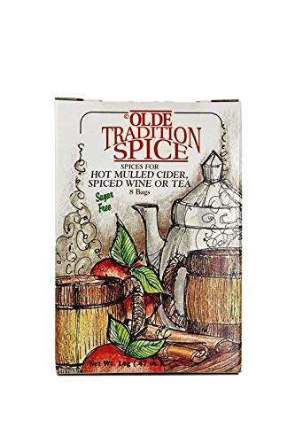 Olde Tradition Spice: Mulling Spices in Tea Bags for Apple Cider, Mulled Wine, Glühwein, Hot Toddy Holiday Drink - Sugar-Free & Caffeine-Free - 8 Count