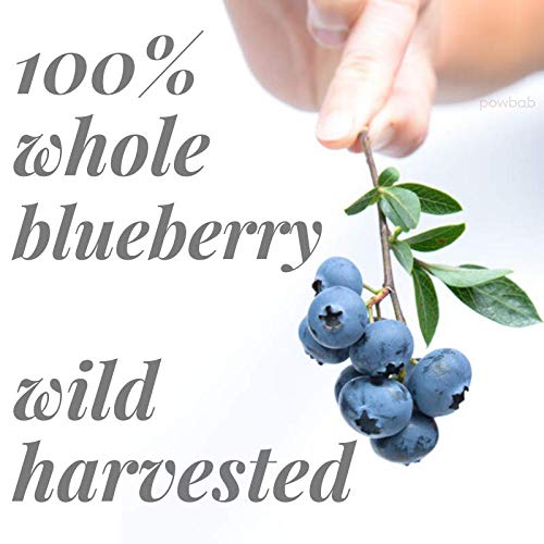 powbab Dried Wild Blueberries. 100% Whole Dried Blueberries No Sugar Added. No Sunflower Oil, No Apple Juice Concentrate. Canada Grown. No Sulfites. Unsweetened Blueberries, Keto. Gluten Free, Vegan.