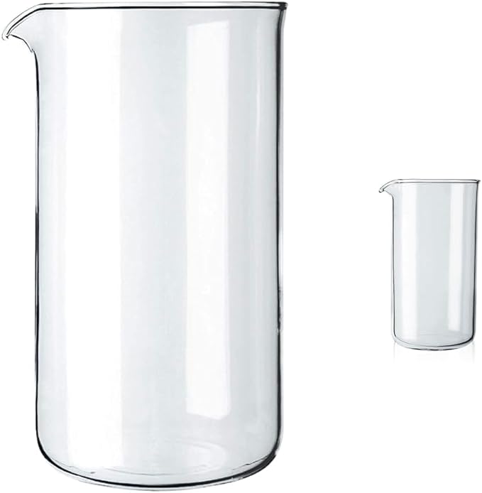 Bodum Spare Carafe for French Press, 34 oz, Transparent & Spare Carafe for French Press, 12 Ounce