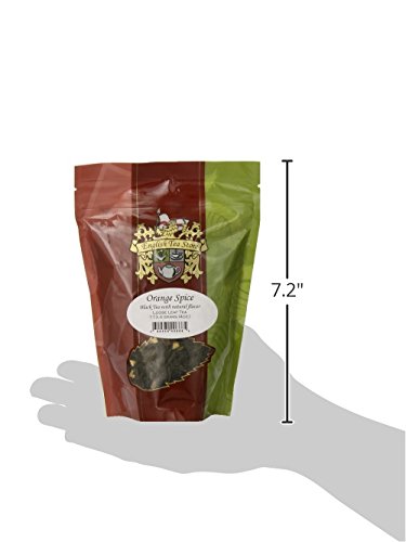 Orange Spice Naturally Flavored Black Tea ??Loose Leaf Pouch | Ceylon Tea with Orange Peel & Cinnamon | Medium Caffeine | 4oz Resealable Bag | Kosher Vegan Hot or Iced Brew