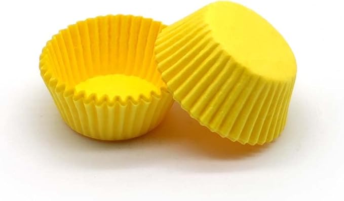 Yellow Mini Cupcake Liners Natural Greaseproof Paper Muffin Baking Cups, 500-Count
