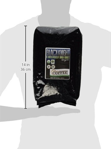 Fresh Roasted Coffee, Organic Black Knight | USDA Organic, Kosher | Dark Roast 5 lb (80 oz) Whole Bean