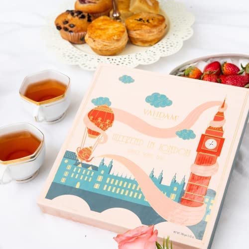 VAHDAM Weekend in London Tea Gift Set – Travel Edition Gift Box | 9 Varieties of Chai & Black Tea | Gluten-Free, Non-GMO | Gift for Women & Men