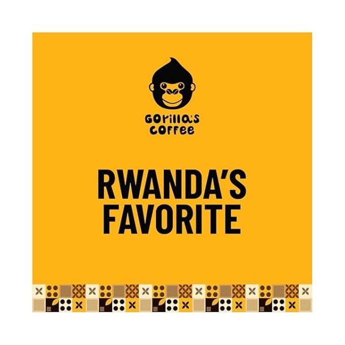Gorilla's Coffee 100% Arabica - Dark Roast Ground Coffee, Fair Trade, Full Bodied, with Bold with a Touch of Smokiness | Premium Rwandan Coffee | Rich, Flavorful, and Aromatic (500 g/17.6 oz)