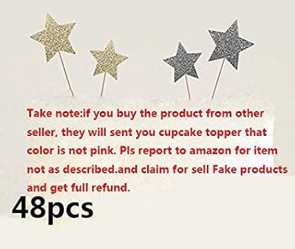 48 Pieces Little Star Toppers,Baby Shower Decor and Cupcake Party Picks