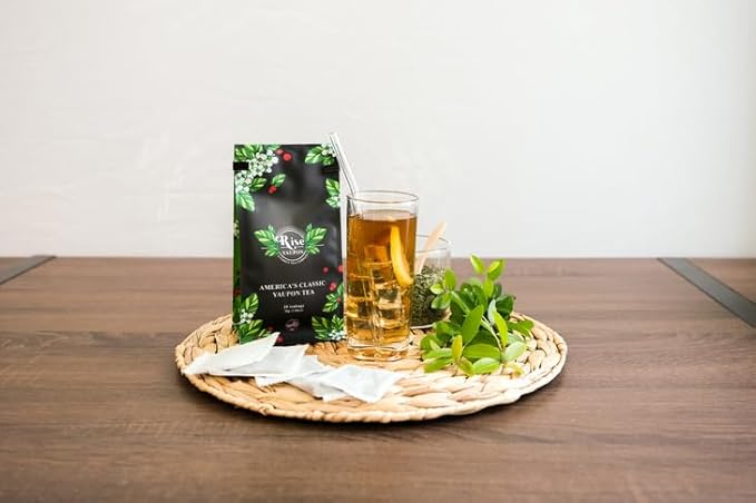 Rise Yaupon America's Classic Yaupon Holly Tea, 20 Tea Bags, 1.06 oz, Made with 100% Yaupon Holly, Naturally Caffeinated, Never Bitter (Classic)