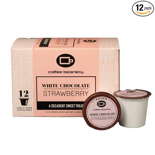 White Chocolate Strawberry Coffee Pods by Coffee Beanery | 12ct Medium Roast Arbica Coffee