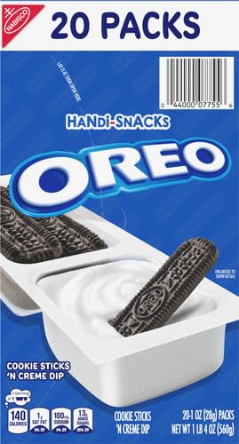 Handi-Snacks OREO Cookie Sticks 'N Creme Dip Snack Packs, 20 Snack Packs (Pack of 2)
