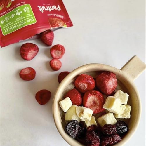 PANFRUIT Freeze-Dried Organic Strawberry Banana Snacks ??100% Natural, No Sugar Added, GMO-Free, Gluten-Free ??4 Individual Packs (0.71 oz) ??Healthy Crunchy Fruit Snack for Kids & Adults
