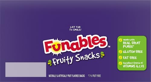 Funables Fruit Snacks, Mixed Berry Fruit Flavored Snacks, 0.8 ounce Pouches (Pack of 80)