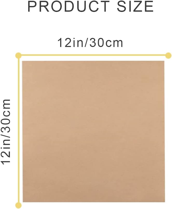 50 PCS 12 x 12 Inch Parchment Paper Non-Stick Deli Paper Wax Paper Sheets Precut Parchment Paper Sheets for Baking Cookies, Food Basket Liners, Frying, Air Fryer, Grilling Rack, Oven Brown