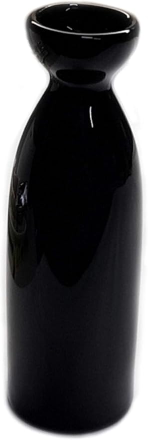 JapanBargain, Porcelain Sake Carafe Sake Bottle for Cold Sake and Hot Sake Microwave Safe, 7.5 oz, Black Color, 12 Pack