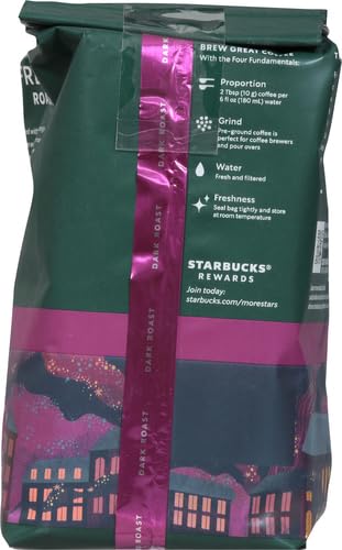 Starbucks Ground Coffee, Dark Roast Coffee, French Roast, 100% Arabica, 1 Bag (12 Oz) (Pack of 2)