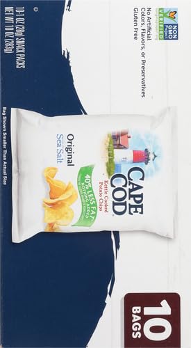 Cape Cod Potato Chips Original Less Fat, 1 Oz, 10 Ct (Pack of 2)