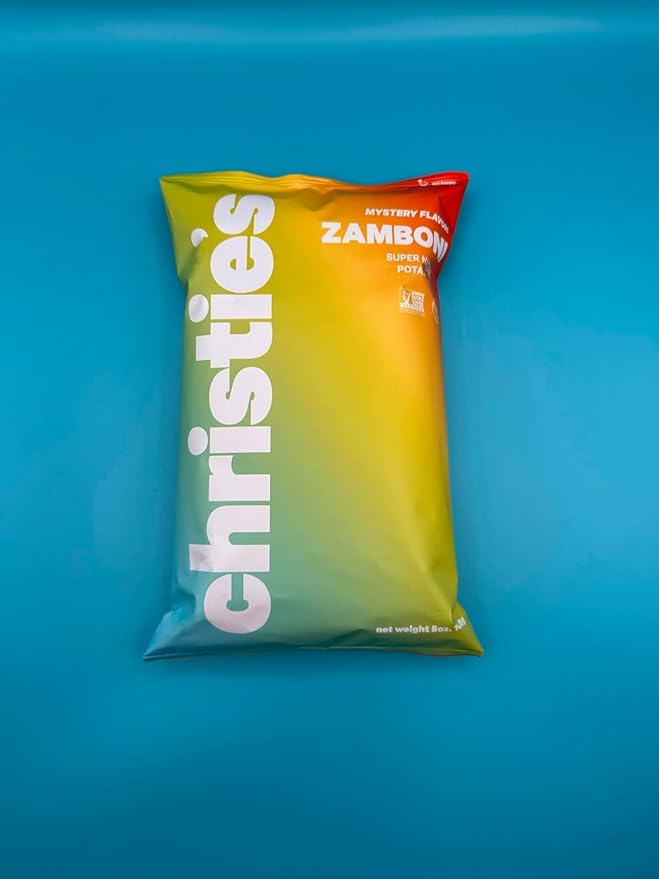 Christie's Chips Zamboni Mystery Flavor - Super Natural Potato Chips - Tart, Sweet, & Smokey, No Refined Sugar, Vegan, Gluten-Free, All-Natural Gourmet Snack w/ Spicy Kick & a Dash of Jalapeno 100% Plant Based - 1 oz - 24 Pack