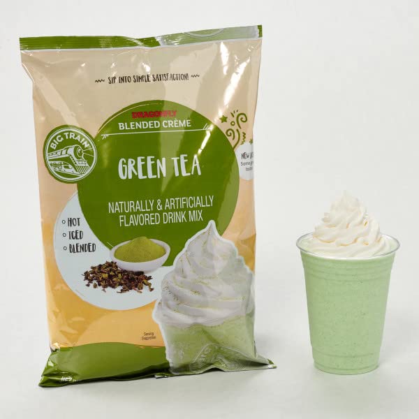 Big Train Dragonfly Green Tea Blended Cr챔me Beverage Mix, 3.5 Pound (Pack of 1)