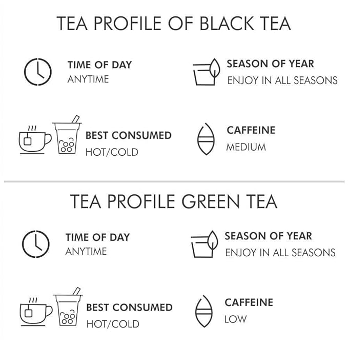 Octavius Tea Sampler Pack | 8 Assorted Black & Green Teas | 32 Teabags | Tea Sampler Variety Pack | Pack of 6