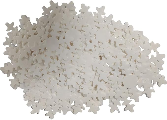 50Pcs Edible Cupcake Toppers Snowflakes for Cake Decorating Christmas Winter Frozen Birthday Party Decoration White