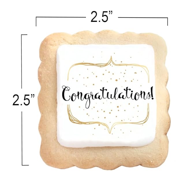 Congrats Cookies Party Favors Congratulations | 24 Pack Individually Wrapped | Cookie Treats Snacks Gifts Desserts for Guest Engagement Graduation Wedding New House Job Promotion