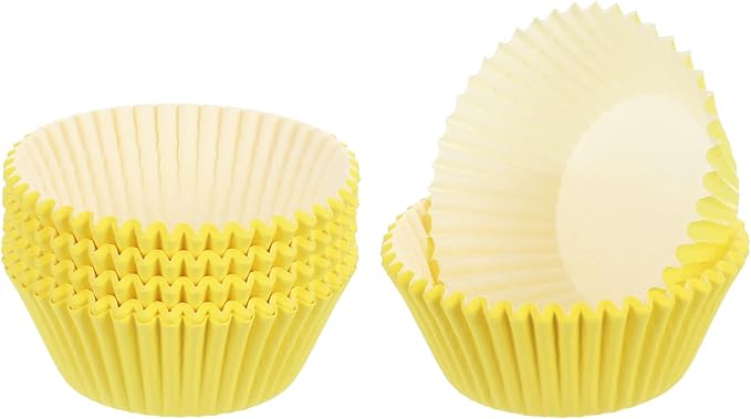 uxcell 300 Pcs Cupcake Liners, Muffins Paper Baking Cups Wrappers Standard Greaseproof for Baking Cupcake Wrapper, Yellow