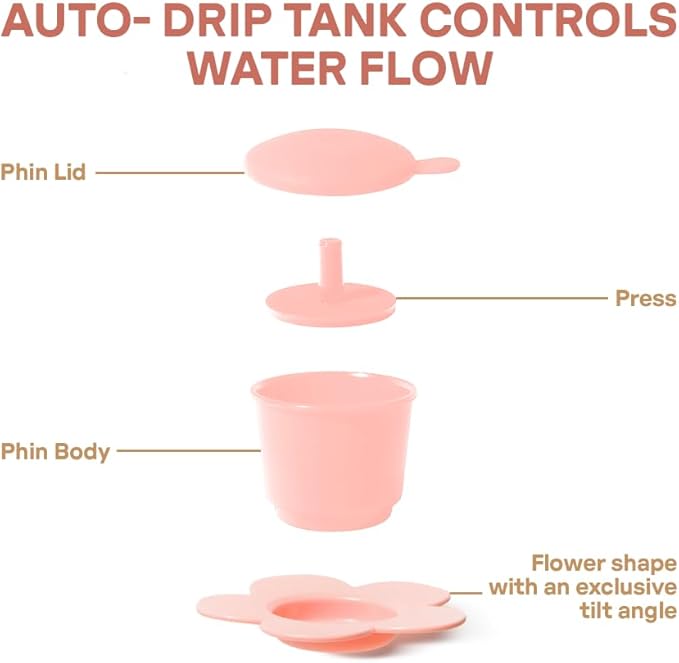 ??Pour Over Coffee Maker ??Vietnamese Coffee Dripper Phin Filter ??Single Cup Dripper with Flower Design ??Reusable Coffee Filter- Paperless Filter for Sustainable Brewing (Pink Pastel)