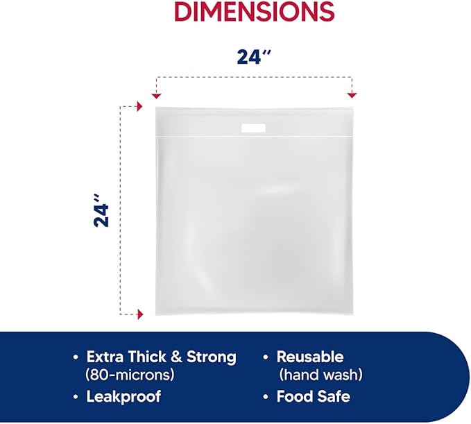 HIC Kitchen Roasting Turkey Brining Bag, Holds 20-Pound Turkey, Brining Liquids, and Seasonings, Set of 2