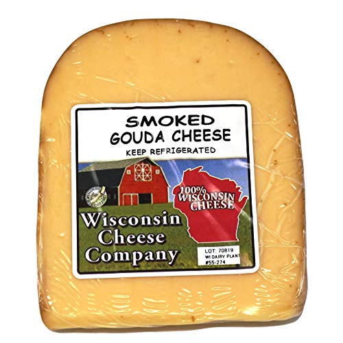 Wisconsin Cheese Company - Large Smoked Gouda Gift Box - 100% Wisconsin Original Gouda Cheese, Smoked Gouda Cheese, Sausage & Cracker Gift Box | Perfect for Parties, Charcuterie Boards and Birthday Gifts